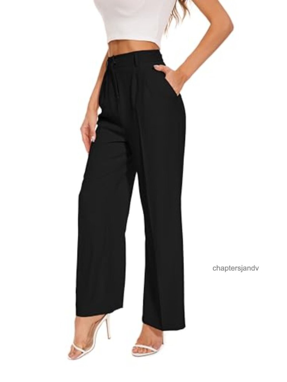 Wide Leg High Waist Work Pants Pleated Front Slacks Business Casual